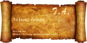 Tolnay Árpád névjegykártya