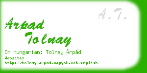arpad tolnay business card